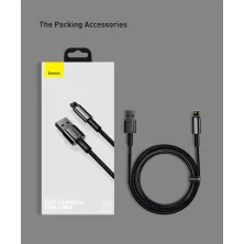 Кабель Baseus Tungsten Gold Fast Charging Data Cable USB to Lightning 2.4A 2m Черный