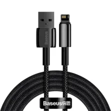 Кабель Baseus Tungsten Gold Fast Charging Data Cable USB to Lightning 2.4A 2m Чорний
