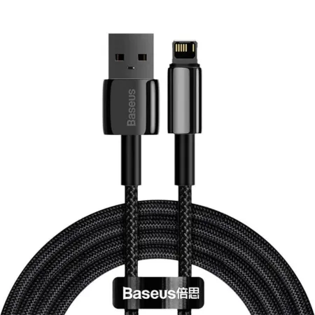 Кабель Baseus Tungsten Gold Fast Charging Data Cable USB to Lightning 2.4A 2m Черный