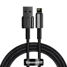Кабель Baseus Tungsten Gold Fast Charging Data Cable USB to Lightning 2.4A 1m Чорний