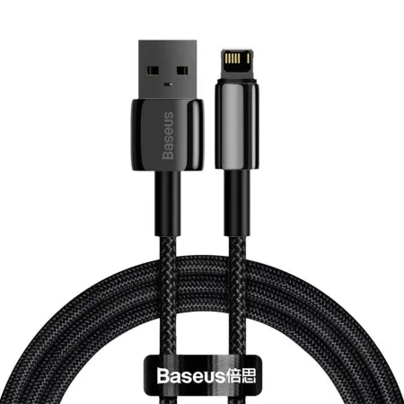 Кабель Baseus Tungsten Gold Fast Charging Data Cable USB to Lightning 2.4A 1m Чорний