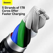 Кабель Baseus Cafule Metal Cable Type-C to Lightning PD 20W 2.4А 1m Чорний