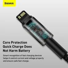 Кабель Baseus Tungsten Gold Fast Charging Data Cable Type-C to Lightning PD 20W 2.4А 2m Чорний