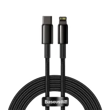 Кабель Baseus Tungsten Gold Fast Charging Data Cable Type-C to Lightning PD 20W 2.4А 2m Черный