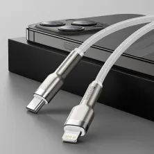 Кабель Baseus Cafule Metal Cable Type-C to Lightning PD 20W 2.4А 2m Білий