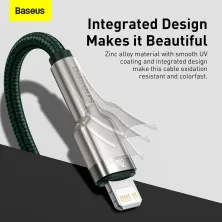 Кабель Baseus Cafule Metal Cable Type-C to Lightning PD 20W 2.4А 2m Зелений
