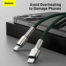 Кабель Baseus Cafule Metal Cable Type-C to Lightning PD 20W 2.4А 2m Зелений