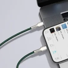 Кабель Baseus Cafule Metal Cable Type-C to Lightning PD 20W 2.4А 2m Зелений