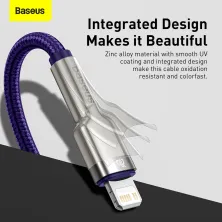 Кабель Baseus Cafule Metal Cable Type-C to Lightning PD 20W 2.4А 2m Фіолетовий