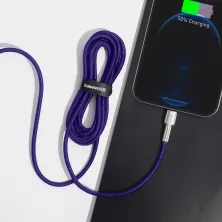 Кабель Baseus Cafule Metal Cable Type-C to Lightning PD 20W 2.4А 2m Фіолетовий