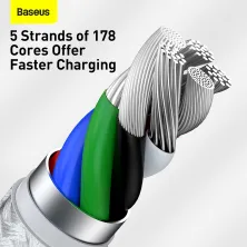 Кабель Baseus Cafule Metal Cable Type-C to Lightning PD 20W 2.4А 1m Білий