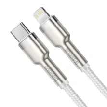 Кабель Baseus Cafule Metal Cable Type-C to Lightning PD 20W 2.4А 1m Білий