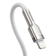 Кабель Baseus Cafule Metal Cable Type-C to Lightning PD 20W 2.4А 1m Білий
