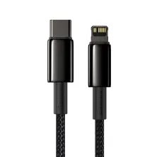 Кабель Baseus Tungsten Gold Fast Charging Data Cable Type-C to Lightning PD 20W 2.4А 1m Черный