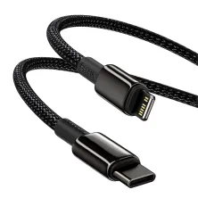 Кабель Baseus Tungsten Gold Fast Charging Data Cable Type-C to Lightning PD 20W 2.4А 1m Черный