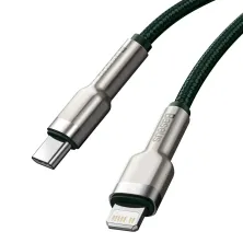 Кабель Baseus Cafule Metal Cable Type-C to Lightning PD 20W 2.4А 1m Зеленый