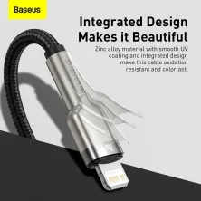 Кабель Baseus Cafule Metal Cable Type-C to Lightning PD 20W 2.4А 2m Чорний