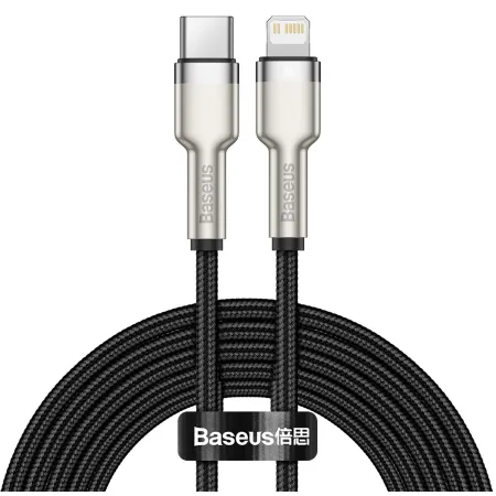 Кабель Baseus Cafule Metal Cable Type-C to Lightning PD 20W 2.4А 2m Чорний