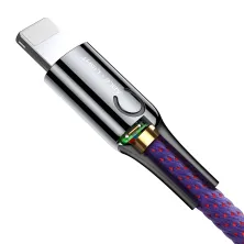 Кабель Baseus C-shaped Light Intelligent power-off Cable USB to Lightning 2.4A 1m Фиолетовый