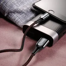 Кабель Baseus C-shaped Light Intelligent power-off Cable USB to Lightning 2.4A 1m Чорний
