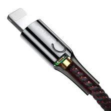 Кабель Baseus C-shaped Light Intelligent power-off Cable USB to Lightning 2.4A 1m Чорний