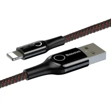 Кабель Baseus C-shaped Light Intelligent power-off Cable USB to Lightning 2.4A 1m Чорний
