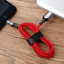 Кабель Baseus C-shaped Light Intelligent power-off Cable USB to Lightning 2.4A 1m Красный