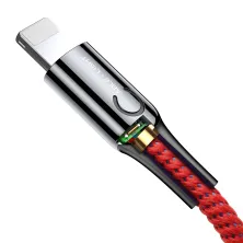 Кабель Baseus C-shaped Light Intelligent power-off Cable USB to Lightning 2.4A 1m Красный