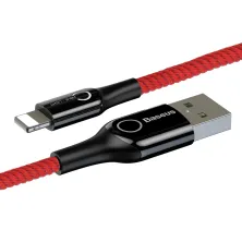 Кабель Baseus C-shaped Light Intelligent power-off Cable USB to Lightning 2.4A 1m Красный