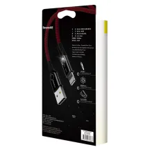 Кабель Baseus C-shaped Light Intelligent power-off Cable USB to Lightning 2.4A 1m Красный