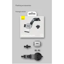 Автодержатель для телефона Baseus Easy Control Clamp Air Outlet Version на торпедо и в воздуховод Серебристый