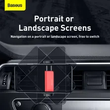 Автодержатель для телефона Baseus Steel Cannon Air Outlet Car Mount в воздуховод Красный