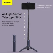 Селфи-монопод Baseus Traveler Bluetooth Tripod 2in1 с функцией штатива и пультом Bluetooth Синий
