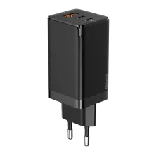 Сетевое зарядное устройство Baseus Quick GaN2 Pro QC4.0+PD3.0 65W USB+2Type-C 5A + кабель Baseus Type-C to Type-C 100W 20V/5A 1м Черный