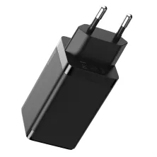 Сетевое зарядное устройство Baseus Quick GaN2 Pro QC4.0+PD3.0 65W USB+2Type-C 5A + кабель Baseus Type-C to Type-C 100W 20V/5A 1м Черный
