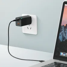 Сетевое зарядное устройство Baseus Quick GaN2 Pro QC4.0+PD3.0 65W USB+2Type-C 5A + кабель Baseus Type-C to Type-C 100W 20V/5A 1м Черный
