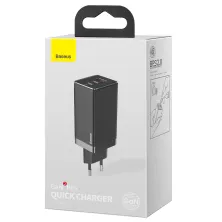 Сетевое зарядное устройство Baseus Quick GaN2 Pro QC4.0+PD3.0 65W USB+2Type-C 5A + кабель Baseus Type-C to Type-C 100W 20V/5A 1м Черный
