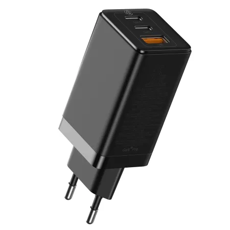 Сетевое зарядное устройство Baseus Quick GaN2 Pro QC4.0+PD3.0 65W USB+2Type-C 5A + кабель Baseus Type-C to Type-C 100W 20V/5A 1м Черный