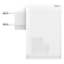 Мережевий зарядний пристрій Baseus Quick GaN2 Pro QC4.0+PD3.0 100W 2USB+2Type-C 5A + кабель Baseus Type-C to Type-C 100W 20V/5A 1м Білий