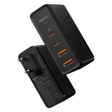 Мережевий зарядний пристрій Baseus Quick GaN2 Pro QC4.0+PD3.0 100W 2USB+2Type-C 5A + кабель Baseus Type-C to Type-C 100W 20V/5A 1м Чорний