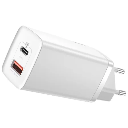 Сетевое зарядное устройство Baseus Quick GaN2 Lite QC4.0+PD3.0 65W USB+Type-C 5A Белый