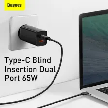 Сетевое зарядное устройство Baseus Quick GaN2 Lite QC4.0+PD3.0 65W USB+Type-C 5A Черный