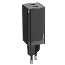 Сетевое зарядное устройство Baseus GaN Mini PD3.0 45W 2Type-C 3A + кабель Baseus Type-C to Type-C 60W 20V/3A 1м Черный