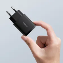 Мережевий зарядний пристрій Baseus Compact Quick Charger QC3.0+PD3.0 20W USB+Type-C 3A Чорний