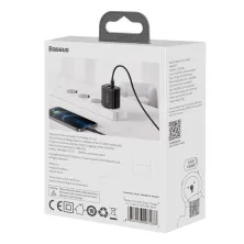 Мережевий зарядний пристрій Baseus Compact Quick Charger QC3.0+PD3.0 20W USB+Type-C 3A Чорний