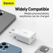 Мережевий зарядний пристрій Baseus Speed Mini Quick Charger 1C PD3.0 20W Type-C 3A Білий