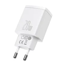 Мережевий зарядний пристрій Baseus Compact Quick Charger QC3.0+PD3.0 20W USB+Type-C 3A Білий