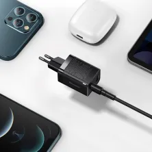 Мережевий зарядний пристрій Baseus Super Si Pro Quick Charger QC3.0+PD3.0 30W USB+Type-C 3A Чорний
