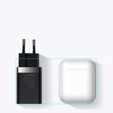 Мережевий зарядний пристрій Baseus Super Si Pro Quick Charger QC3.0+PD3.0 30W USB+Type-C 3A Чорний