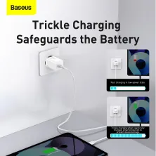 Сетевое зарядное устройство Baseus Super Si Quick Charger 1C PD3.0 30W Type-C 3A Белый